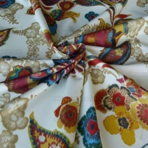 P1000369.jpg By yard Lee Jofa Arcadia Multi by Oscar De La Renta Blue Red Orange Mocha Mustard Cotton Sateen MSRP USD 284/y