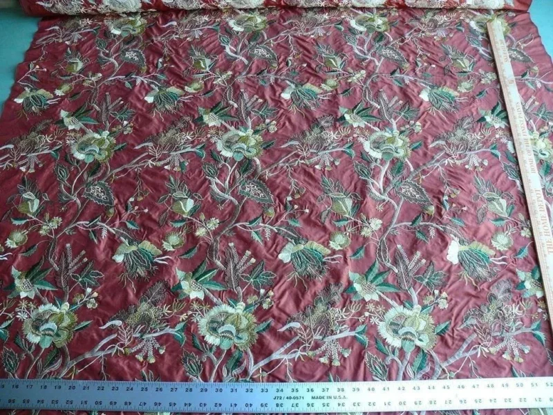 LEE JOFA DANA EMBROIDERY.BRICK SILK RED FLOWER POWER MSRP8 LEE JOFA DANA EMBROIDERY.BRICK SILK RED FLOWER POWER MSRP$498