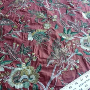 P1630538.jpg by yard Lee Jofa Dana Embroidery.brick Silk Red Flower Power Tree Of Life MSRP USD 498/y