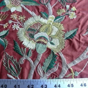 P1630540.jpg by yard Lee Jofa Dana Embroidery.brick Silk Red Flower Power Tree Of Life MSRP USD 498/y