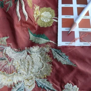 P1630541.jpg by yard Lee Jofa Dana Embroidery.brick Silk Red Flower Power Tree Of Life MSRP USD 498/y