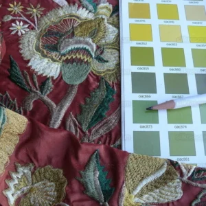 P1630543.jpg by yard Lee Jofa Dana Embroidery.brick Silk Red Flower Power Tree Of Life MSRP USD 498/y