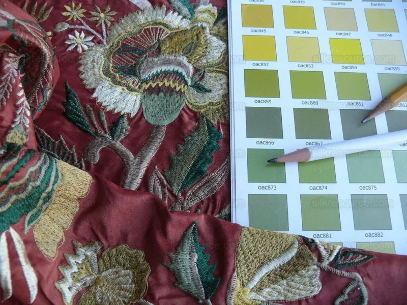 P1630543.jpg by yard Lee Jofa Dana Embroidery.brick Silk Red Flower Power Tree Of Life MSRP USD 498/y