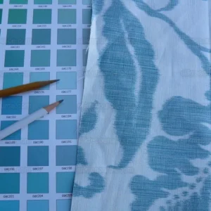 P1630567.jpg 1.5yd Lee Jofa Kali Damask.teal Blue White Bird Flower Linen Cotton Reversible MSRP USD 264/y