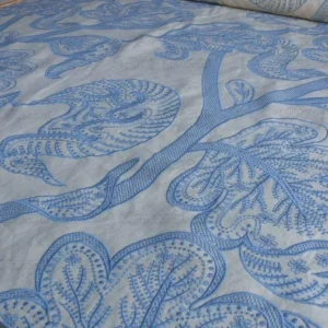1.38YD LEE JOFA WHITCOMB.AEGEAN BLUE WHITE EMBROIDERY LINEN MSRP 1.38YD LEE JOFA WHITCOMB.AEGEAN BLUE WHITE EMBROIDERY LINEN MSRP