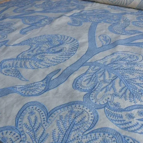 1.38YD LEE JOFA WHITCOMB.AEGEAN BLUE WHITE EMBROIDERY LINEN MSRP 1.38YD LEE JOFA WHITCOMB.AEGEAN BLUE WHITE EMBROIDERY LINEN MSRP
