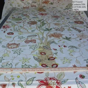 P1630591.jpg 3.47y Lee Jofa Arbre De Vie.document Stunning Crewel Embroidery Tree of Life Linen Museum Quality