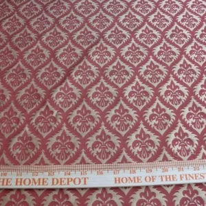 P1630732.jpg Kravet Red & Gold Small Medallion Crest Silk Damask Reversible MSRP USD 159/Y