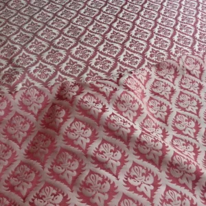 P1630739.jpg Kravet Red & Gold Small Medallion Crest Silk Damask Reversible MSRP USD 159/Y