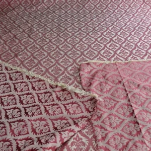 P1630740.jpg Kravet Red & Gold Small Medallion Crest Silk Damask Reversible MSRP USD 159/Y