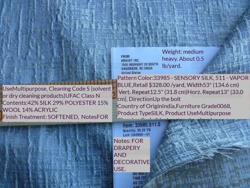 P1630741.jpg By Yard Kravet Couture Sensory Silk Wool Vapour Blue Icy Texture MSRP USD 396