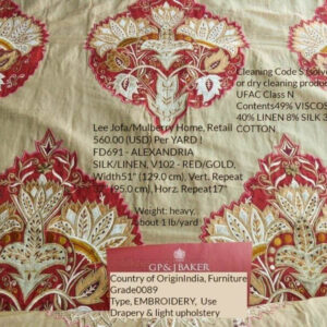 products-P1630777C-original-800x600 Lee Jofa Alexandria Silk Linen Embroidery Velvet Applique Museum Quality Red Gold Copper MSRP0/y