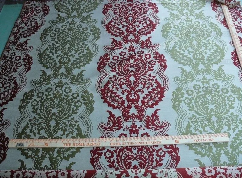 3.68YDS Lee Jofa MULBERRY HOME STAVELEY DAMASK RUBY/OLIVE GREEN 3.68YDS Lee Jofa MULBERRY HOME STAVELEY DAMASK RUBY/OLIVE GREEN