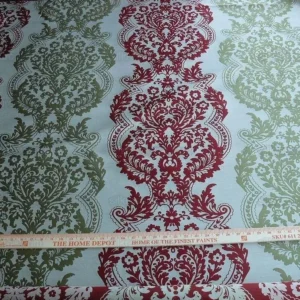 P1630817.jpg by yard Lee Jofa Mulberry Home Staveley Damask Ruby Olive Green Red White Floral Stripe MSRP USD 196/y