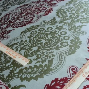 P1630819.jpg by yard Lee Jofa Mulberry Home Staveley Damask Ruby Olive Green Red White Floral Stripe MSRP USD 196/y