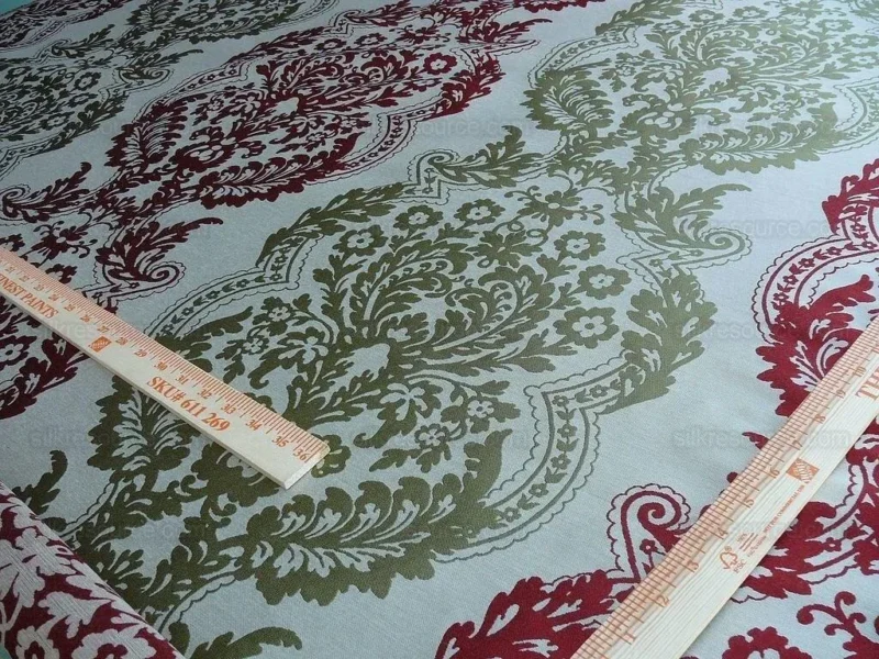 P1630819.jpg by yard Lee Jofa Mulberry Home Staveley Damask Ruby Olive Green Red White Floral Stripe MSRP USD 196/y