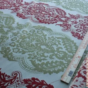 P1630820.jpg by yard Lee Jofa Mulberry Home Staveley Damask Ruby Olive Green Red White Floral Stripe MSRP USD 196/y
