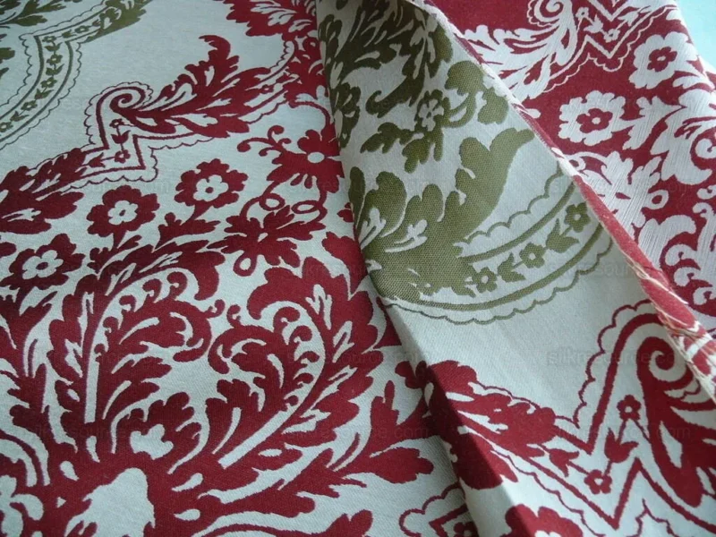 P1630822.jpg by yard Lee Jofa Mulberry Home Staveley Damask Ruby Olive Green Red White Floral Stripe MSRP USD 196/y