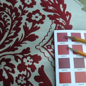 P1630825.jpg by yard Lee Jofa Mulberry Home Staveley Damask Ruby Olive Green Red White Floral Stripe MSRP USD 196/y