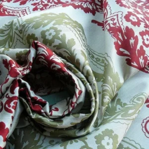 P1630826.jpg by yard Lee Jofa Mulberry Home Staveley Damask Ruby Olive Green Red White Floral Stripe MSRP USD 196/y