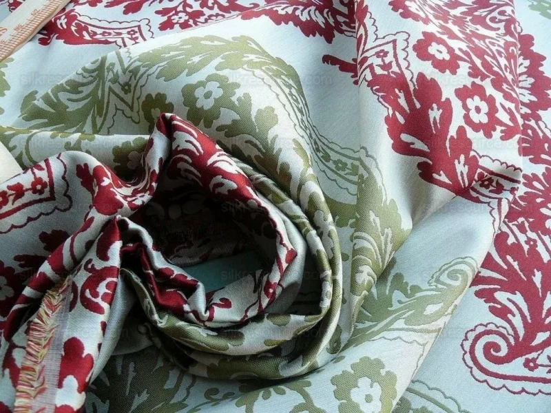 P1630826.jpg by yard Lee Jofa Mulberry Home Staveley Damask Ruby Olive Green Red White Floral Stripe MSRP USD 196/y