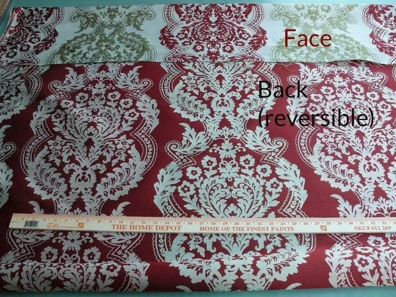 P1630828.jpg by yard Lee Jofa Mulberry Home Staveley Damask Ruby Olive Green Red White Floral Stripe MSRP USD 196/y