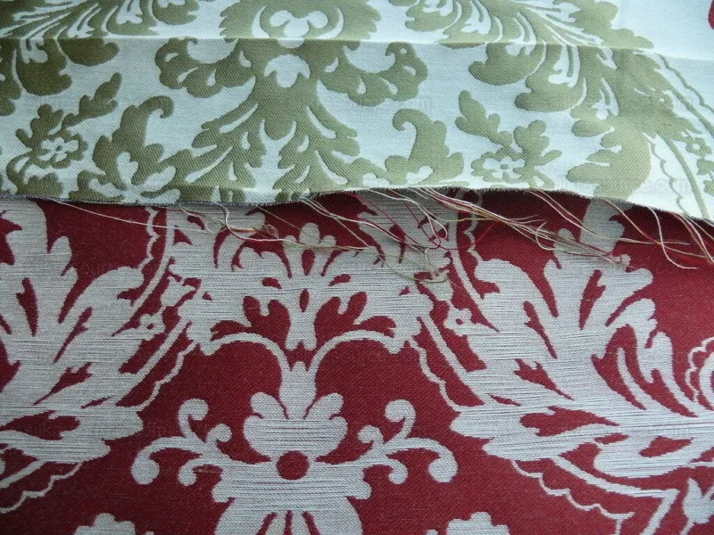 P1630830.jpg by yard Lee Jofa Mulberry Home Staveley Damask Ruby Olive Green Red White Floral Stripe MSRP USD 196/y