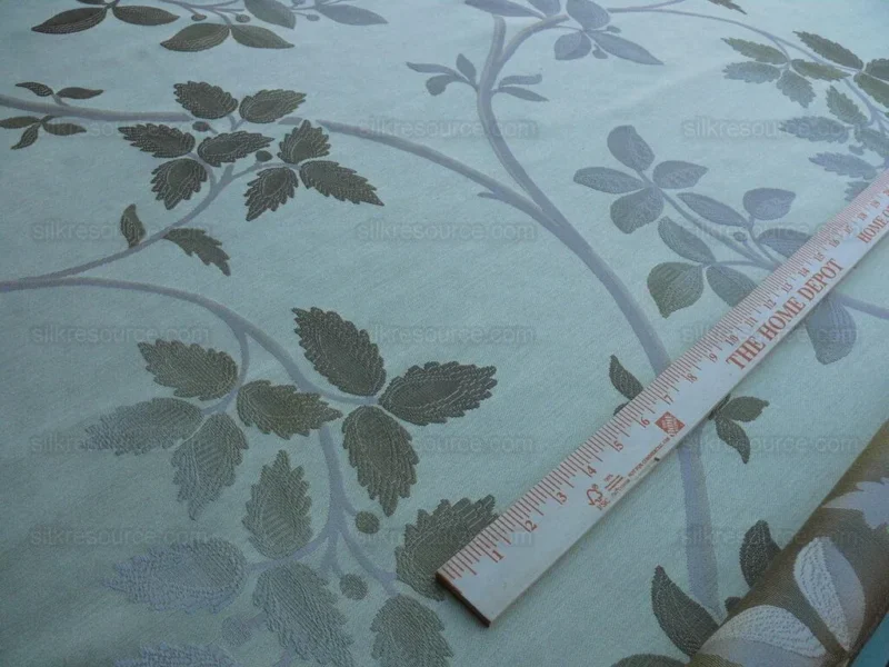 P1630871.jpg Lee Jofa Mulberry Home Enchanted Vine Soft Gold Pale Green Silk Lampas MSRP USD 296/y