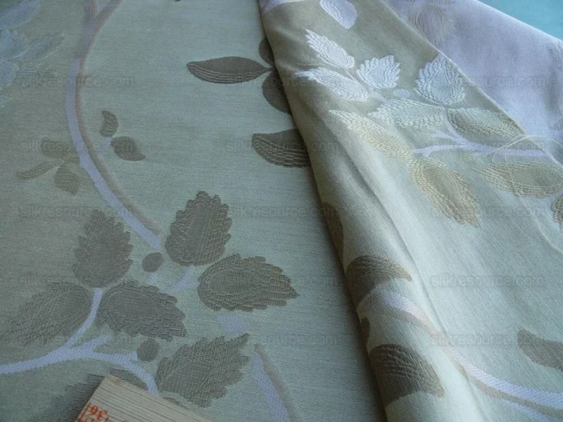 P1630875.jpg Lee Jofa Mulberry Home Enchanted Vine Soft Gold Pale Green Silk Lampas MSRP USD 296/y