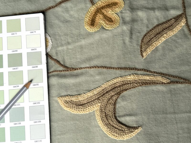 IMG_8006 By YARD Scalamandre Sindia Green Aqua Blue Wool Crewel MSRP USD 300/Y