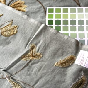 IMG_8010 By YARD Scalamandre Sindia Green Aqua Blue Wool Crewel MSRP USD 300/Y