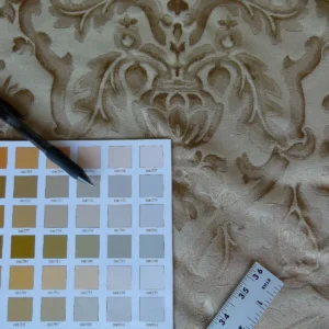P1000618.jpg By Yd Kravet Beauvoir Silk Mushroom Tan Antique Gold Bronze Historical Damask MSRP USD 236/y