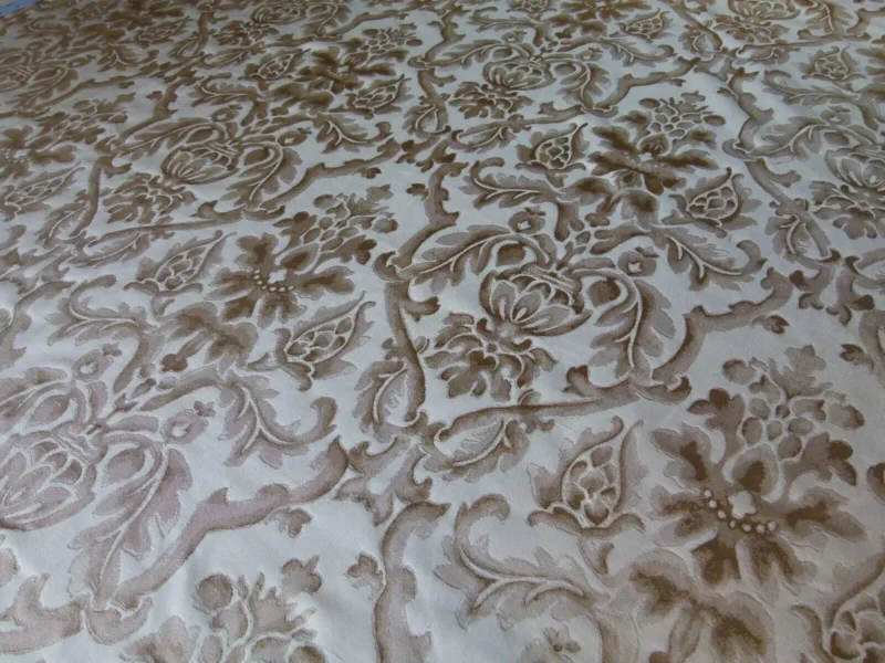P1000621.jpg By Yd Kravet Beauvoir Silk Mushroom Tan Antique Gold Bronze Historical Damask MSRP USD 236/y
