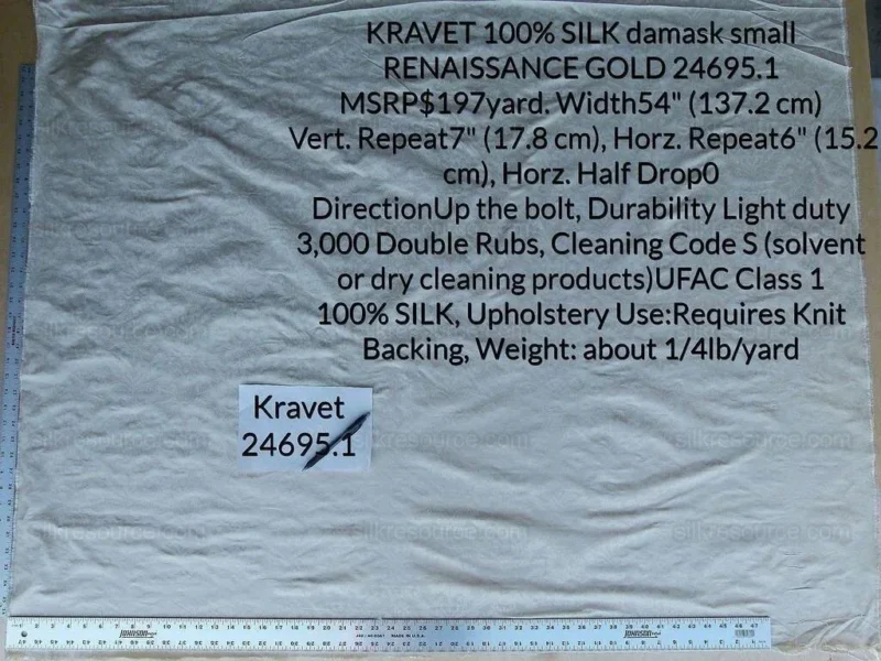 P1000632C.jpg Kravet 100% Silk Damask Small Renaissance Petite Damask Cream Pale Gold 24695.1 MSRP USD 197/Y