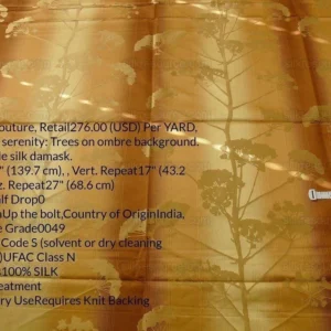 P1170679C.jpg Kravet Coutour Quiet Place Serenity Gold Amber 100% Silk Forest Yarrow Autumn Foliage Art Nouveau MSRP 276/Y By Yard