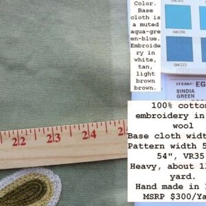 products-P1610438C By YARD Scalamandre Sindia Green Aqua Blue Wool Crewel MSRP USD 300/Y