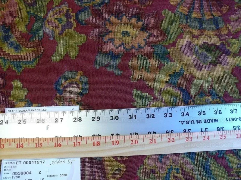 P1640030.jpg Scalamandre Biliken Red Mediaval Lady Heavy! Wool Tapestry Music Dance Harvest USD 288/y