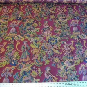 P1640032.jpg Scalamandre Biliken Red Mediaval Lady Heavy! Wool Tapestry Music Dance Harvest USD 288/y