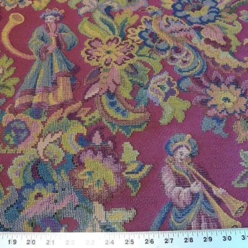 SCALAMANDRE BILIKEN RED MEDIAVAL LADY TAPESTRY MUSIC MSRP 230/Y SCALAMANDRE BILIKEN RED MEDIAVAL LADY TAPESTRY MUSIC MSRP 230/Y