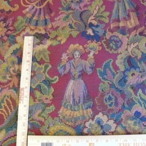 P1640036.jpg Scalamandre Biliken Red Mediaval Lady Heavy! Wool Tapestry Music Dance Harvest USD 288/y