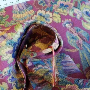 P1640040.jpg Scalamandre Biliken Red Mediaval Lady Heavy! Wool Tapestry Music Dance Harvest USD 288/y