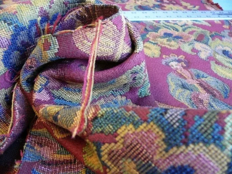 P1640041.jpg Scalamandre Biliken Red Mediaval Lady Heavy! Wool Tapestry Music Dance Harvest USD 288/y