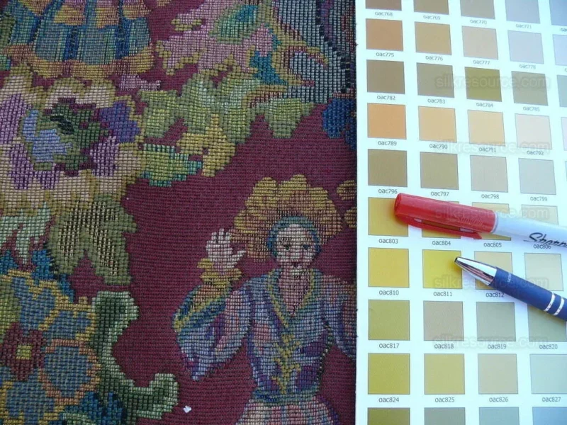 P1640053.jpg Scalamandre Biliken Red Mediaval Lady Heavy! Wool Tapestry Music Dance Harvest USD 288/y