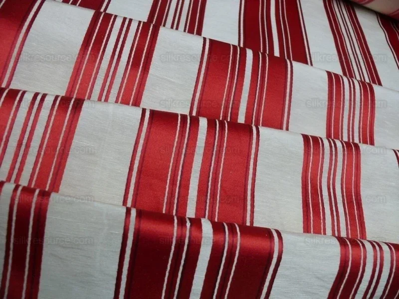 Brunschwig & Fils Vilmorin Satin Stripe Lipstick Red MSRP USD 290/y