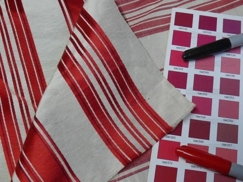 Brunschwig & Fils Vilmorin Satin Stripe Lipstick Red MSRP USD 290/y