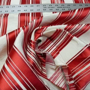 Brunschwig & Fils Vilmorin Satin Stripe Lipstick Red MSRP USD 290/y