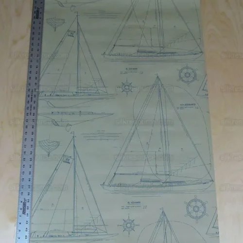 Double Roll RALPH LAUREN WALLPAPER CHESAPEAKE Blue on BEIGE