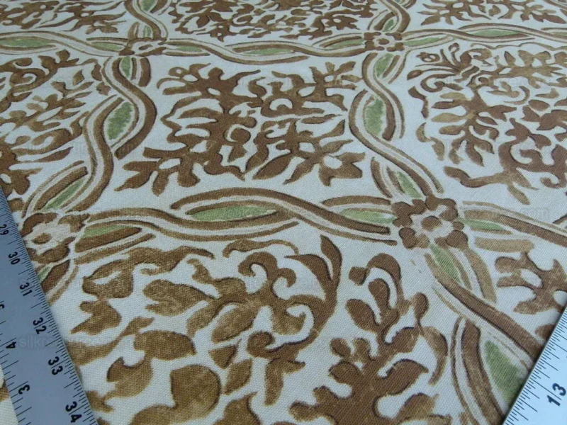 Scalamandre Grafton Brown/green Medallion Renaissance Print MSRP USD 292/Yd