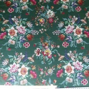 P1000975.jpg Scalamandre Les Fleurs Mysterieuses Green Tulip Rose Peony Print MSRP USD/598/y