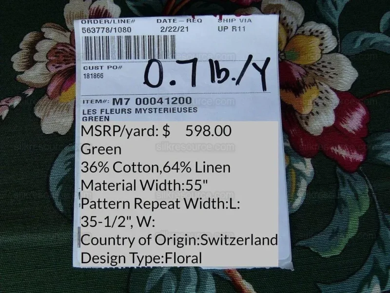 P1000977.jpg Scalamandre Les Fleurs Mysterieuses Green Tulip Rose Peony Print MSRP USD/598/y